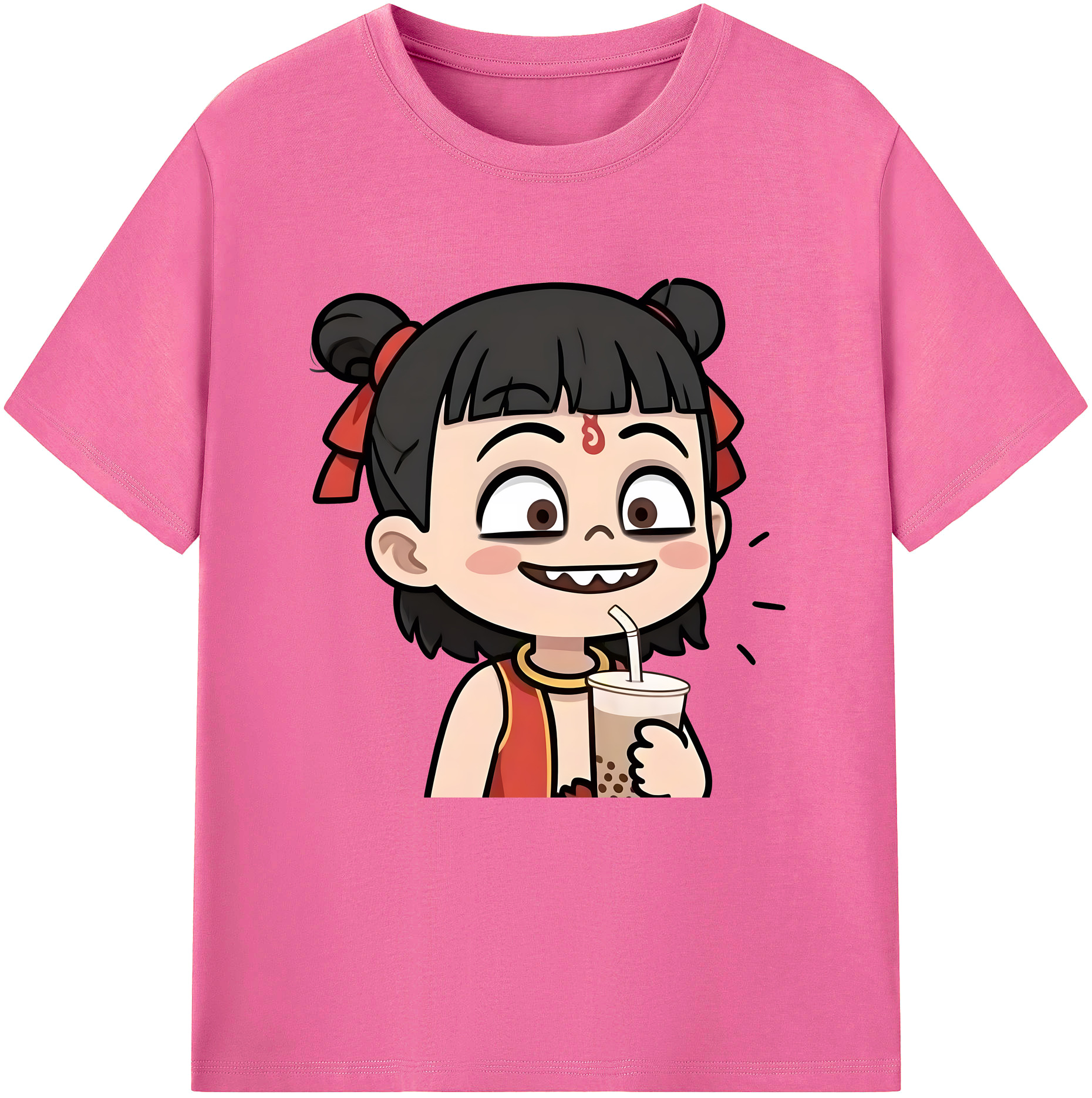 （画像用） Ne Zha 2 ナタ 魔童の大暴れ レディースカジュアルプリントTシャツ（綿100％）